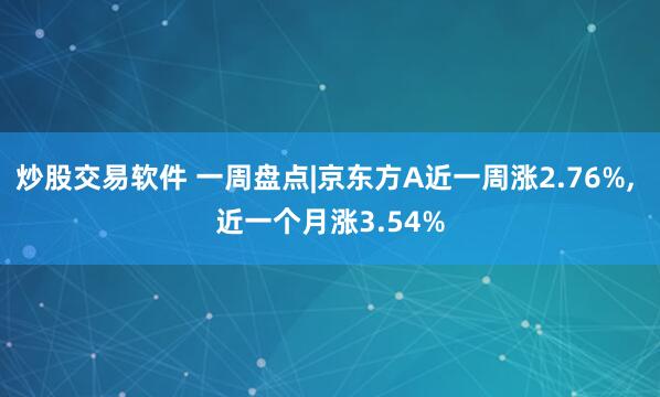 炒股交易软件 一周盘点|京东方A近一周涨2.76%, 近一个月涨3.54%